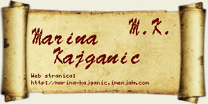 Marina Kajganić vizit kartica